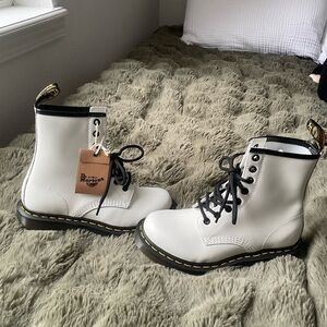 Dr. Martens White Leather Boots (NWT)